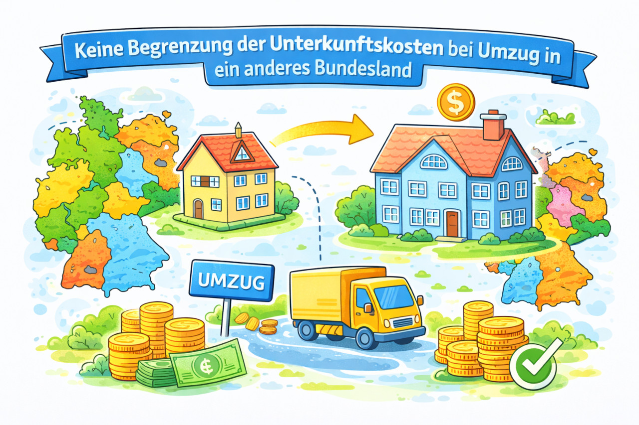 Keine Begrenzung der Unterkunftskosten bei Umzug in ein anderes Bundesland