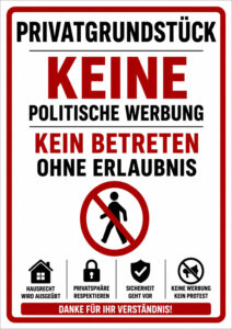Hinweisschild zum Ausdrucken