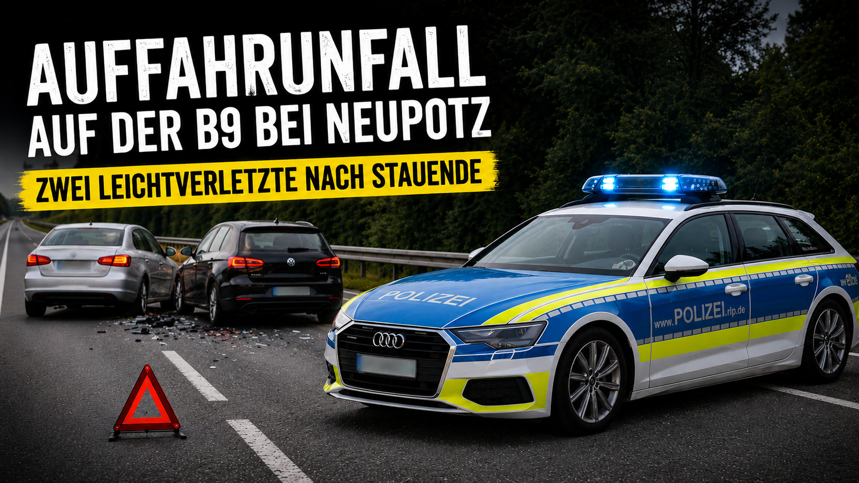 Auffahrunfall auf der B9 bei Neupotz