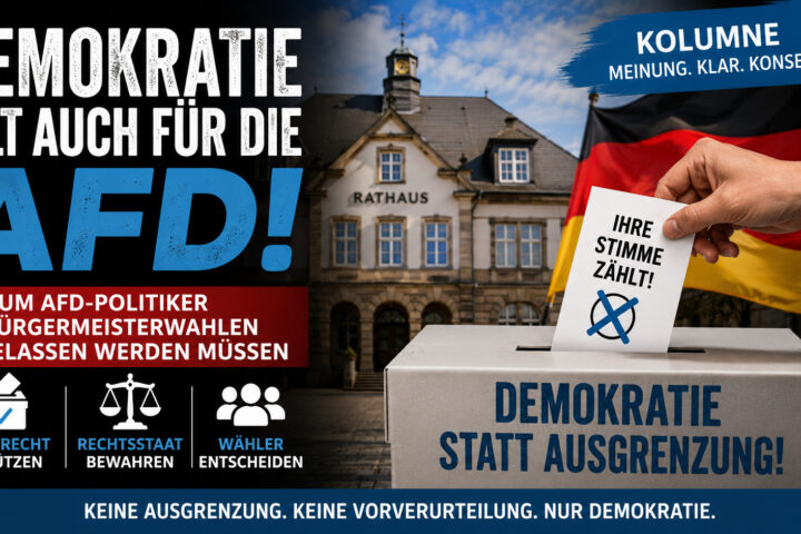 Demokratie und Bürgermeisterwahlen: Warum AfD-Kandidaten grundsätzlich zugelassen werden müssen