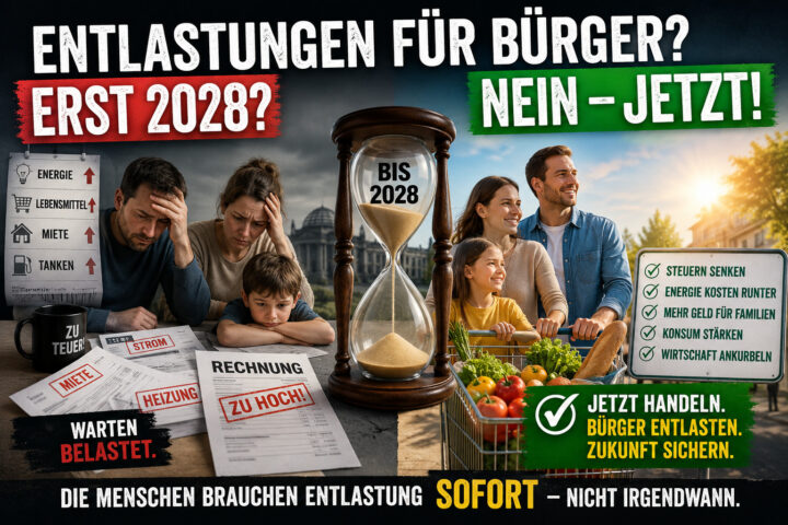Entlastungen für Bürger jetzt statt 2028