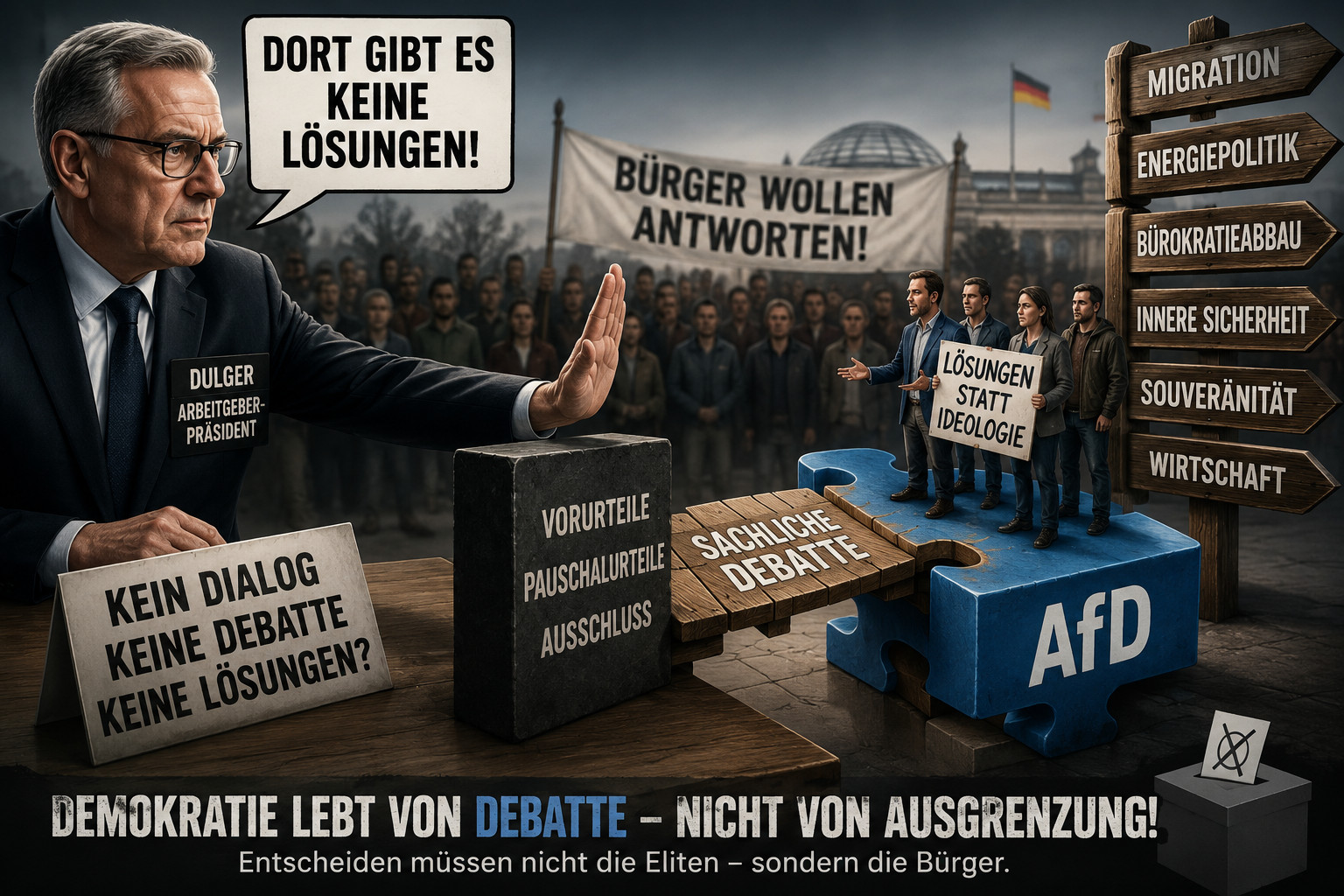 Arbeitgeberpräsident Dulger gegen die AfD