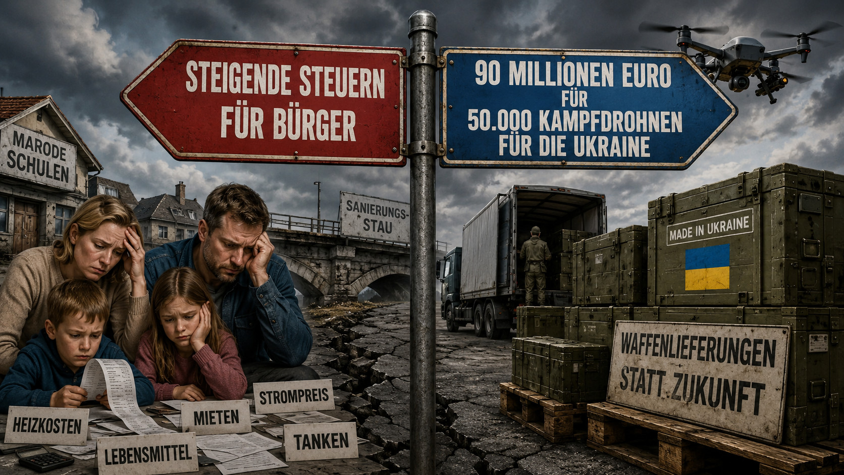 Steuererhöhungen für Bürger - 90 Millionen Euro für Kampfdrohnen