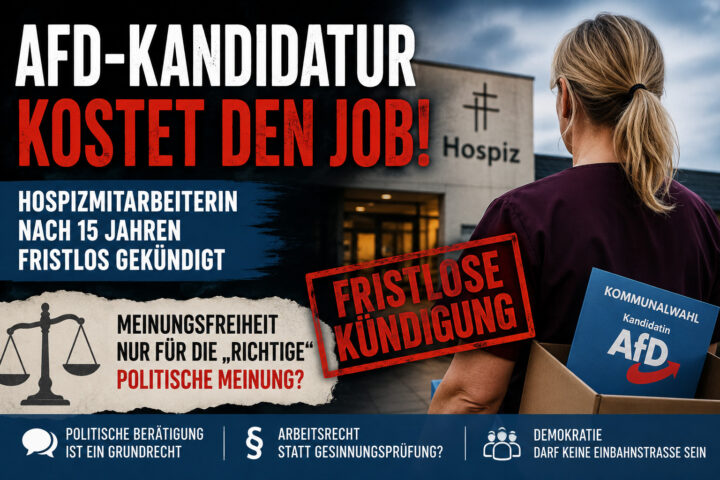 AfD-Kandidatur kostet Hospizmitarbeiterin den Job: Wie politisch darf ein Arbeitgeber sein?