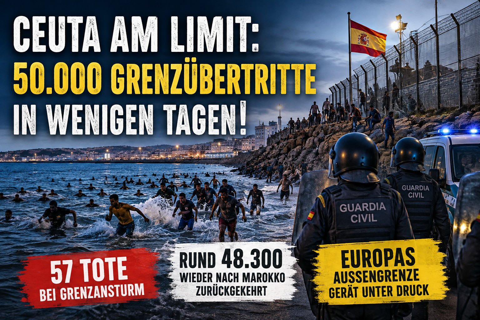 Ceuta am Limit: 50.000 irreguläre Grenzübertritte