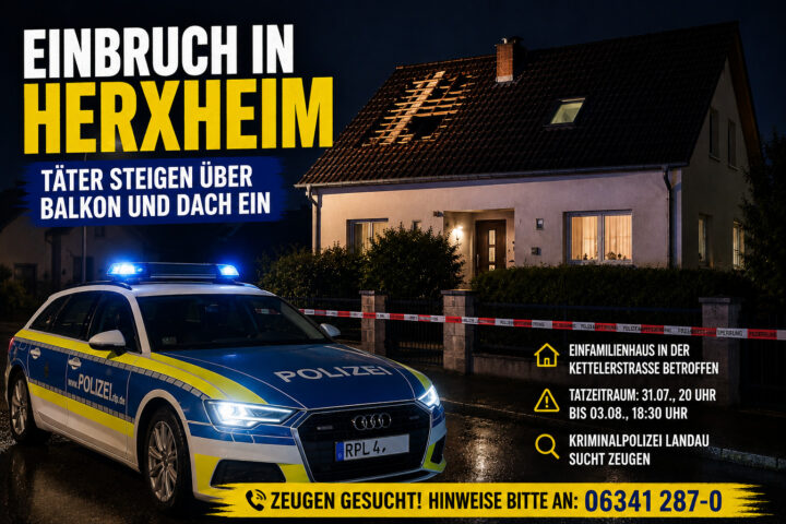 Einbruch in Herxheim: Täter steigen über Dach in Wohnhaus ein