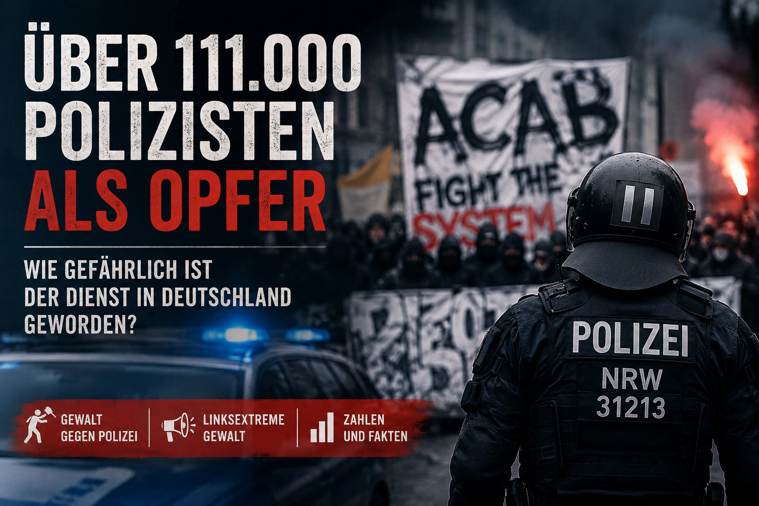 Gewalt gegen Polizisten: Über 111.000 Beamte als Opfer – die Debatte über linksextreme Gewalt