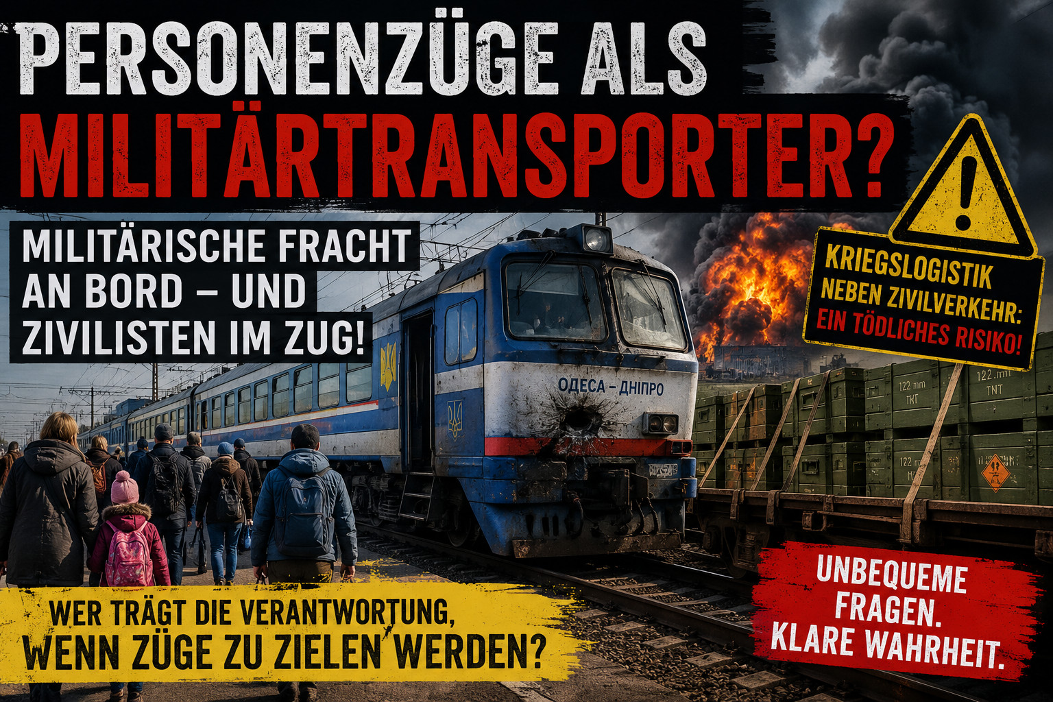 Personenzüge als Militärtransporter? Wenn zivile Fahrgäste zum Kriegsrisiko werden