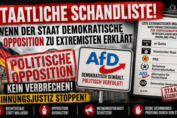 Staatliche Schandliste: Wenn politische Opposition zum Extremismus erklärt wird