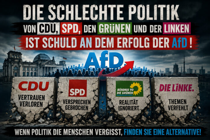 Die AfD ist stark, weil CDU, SPD, Grüne und Linke Vertrauen verspielt haben