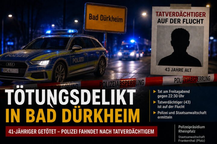 Tötungsdelikt in Bad Dürkheim: 41-Jähriger getötet – Polizei fahndet nach Tatverdächtigem