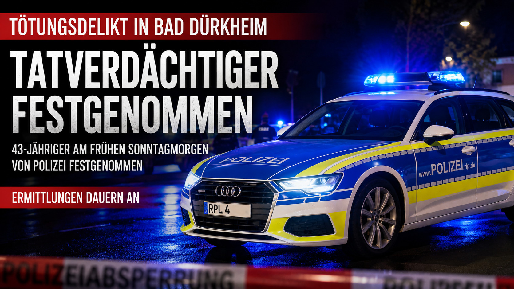 Tötungsdelikt in Bad Dürkheim: Tatverdächtiger festgenommen