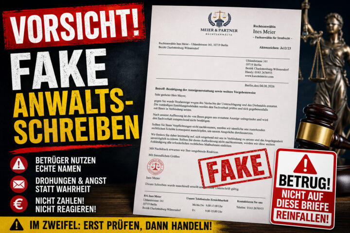 Vorsicht vor gefälschten Anwaltsschreiben: Wenn der Briefkopf Seriosität vortäuschen soll