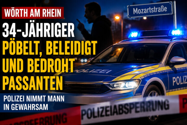 Wörth am Rhein: 34-Jähriger beleidigt und bedroht Passanten