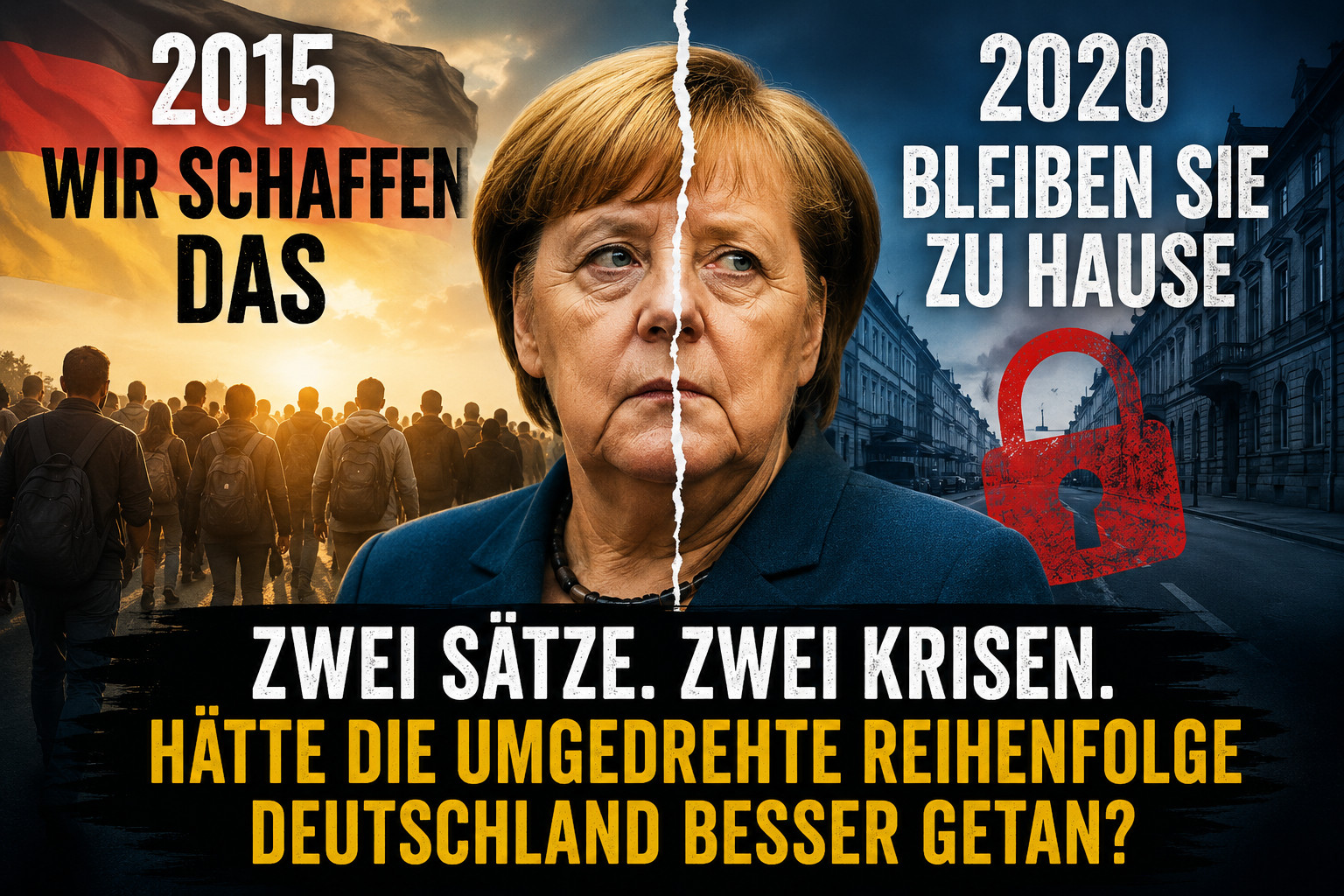Angela Merkel: Wir schaffen das und Bleiben Sie zu Hause – zwei Sätze, zwei Krisen