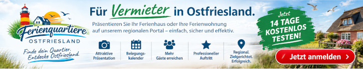 Ferienquartiere Ostfriesland - Ferienwohnungen und Ferienhäuser für deinen nächsten Urlaub an der ostfriesischen Küste.