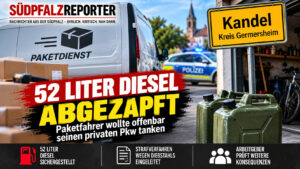52 Liter Diesel abgezapft: Paketfahrer in Kandel unter Verdacht