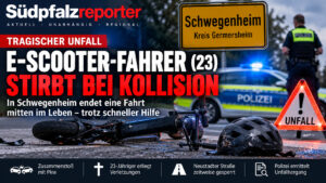 E-Scooter-Fahrer (23) stirbt bei schwerem Verkehrsunfall in Schwegenheim