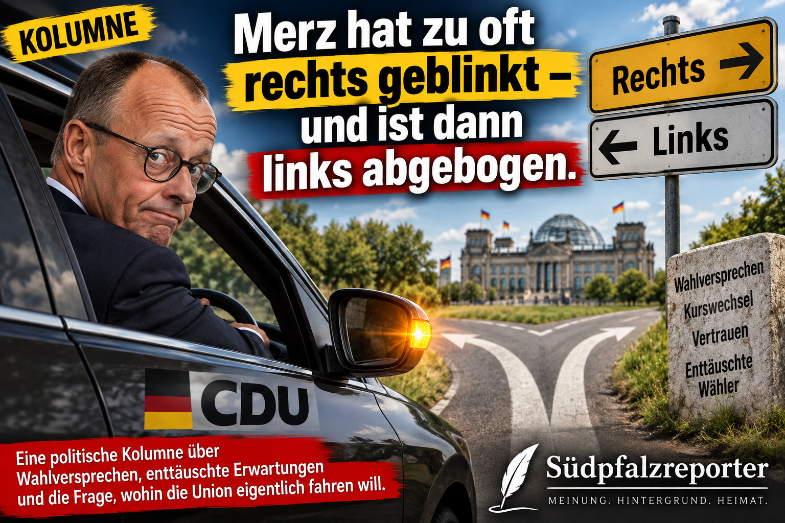 Merz blinkt rechts und biegt links ab – politische Kolumne
