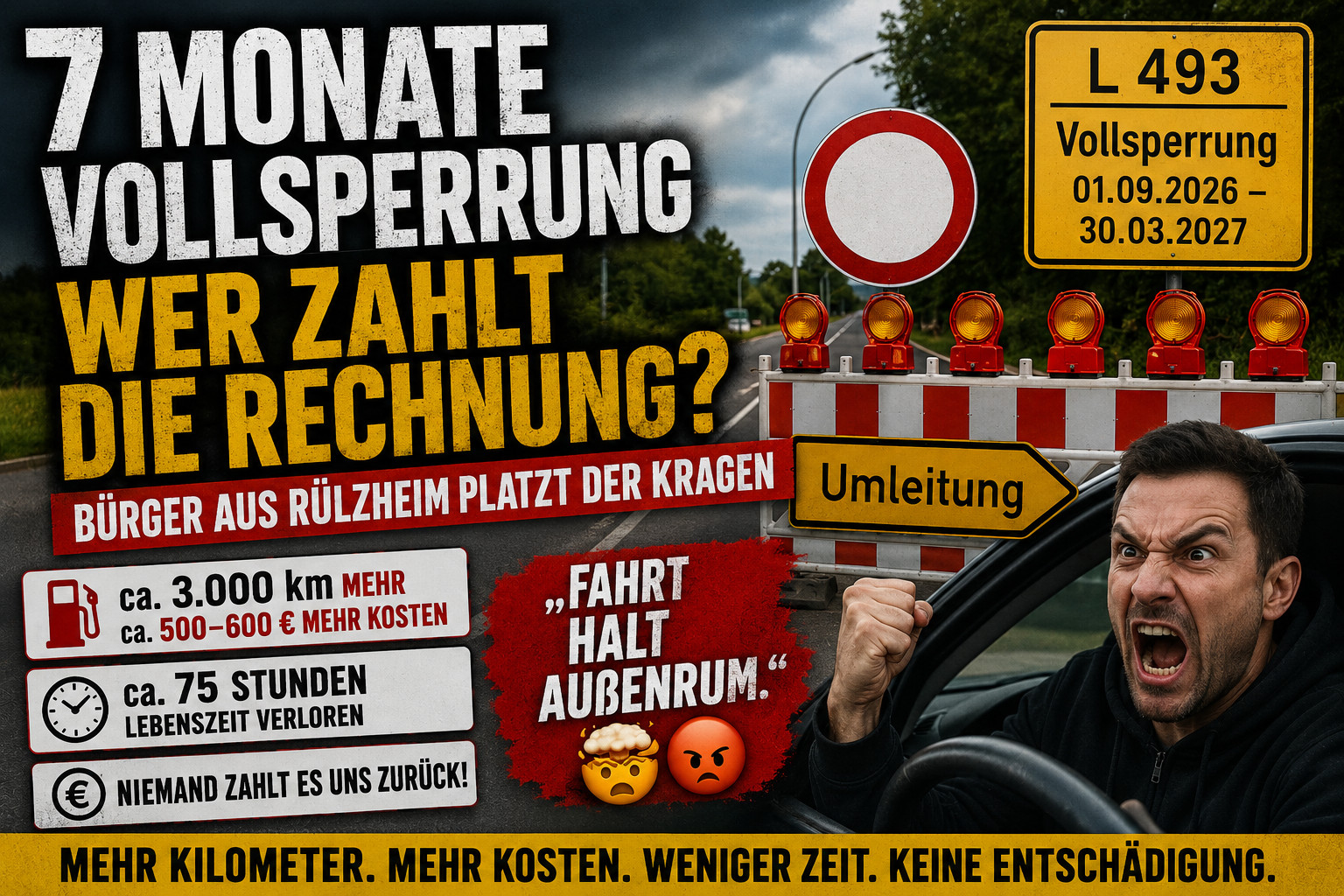 Rülzheim: Bürger rechnet mit 7 Monaten Vollsperrung der L 493 ab