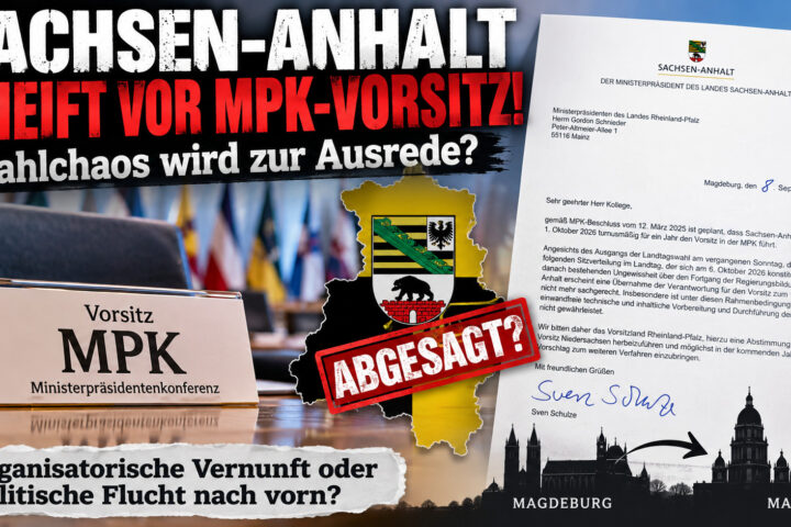 Sachsen-Anhalt gibt MPK-Vorsitz wegen Landtagswahl ab – Sven Schulze bittet Rheinland-Pfalz um neue Lösung