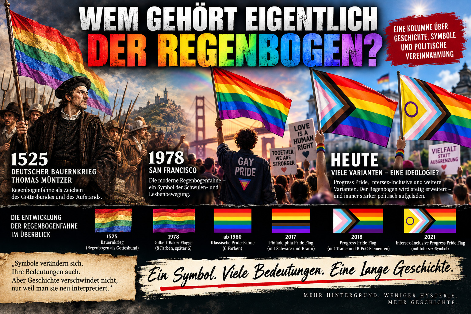 Regenbogenfahne: Vom Bauernkrieg 1525 bis zur Pride Flag