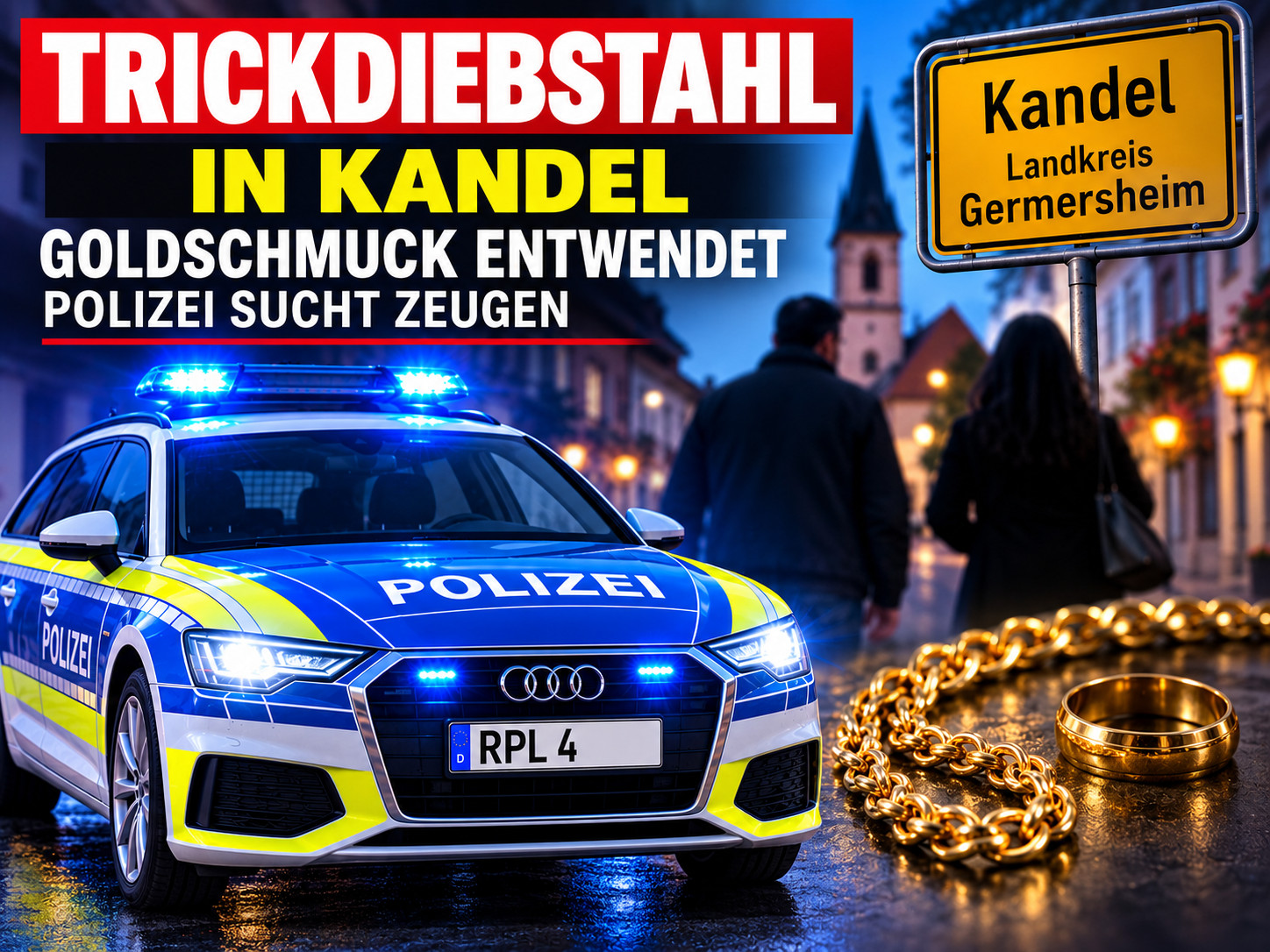 Trickdiebstahl in Kandel: Goldkette und Ehering gestohlen